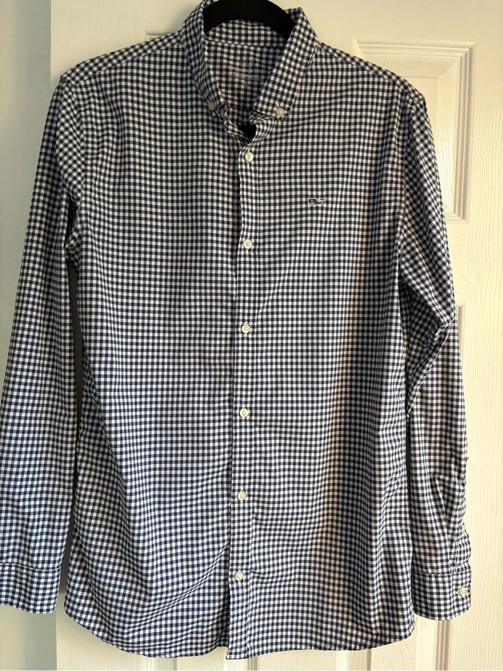 Vineyard Vines Navy and White Gingham Button-Down Shirt